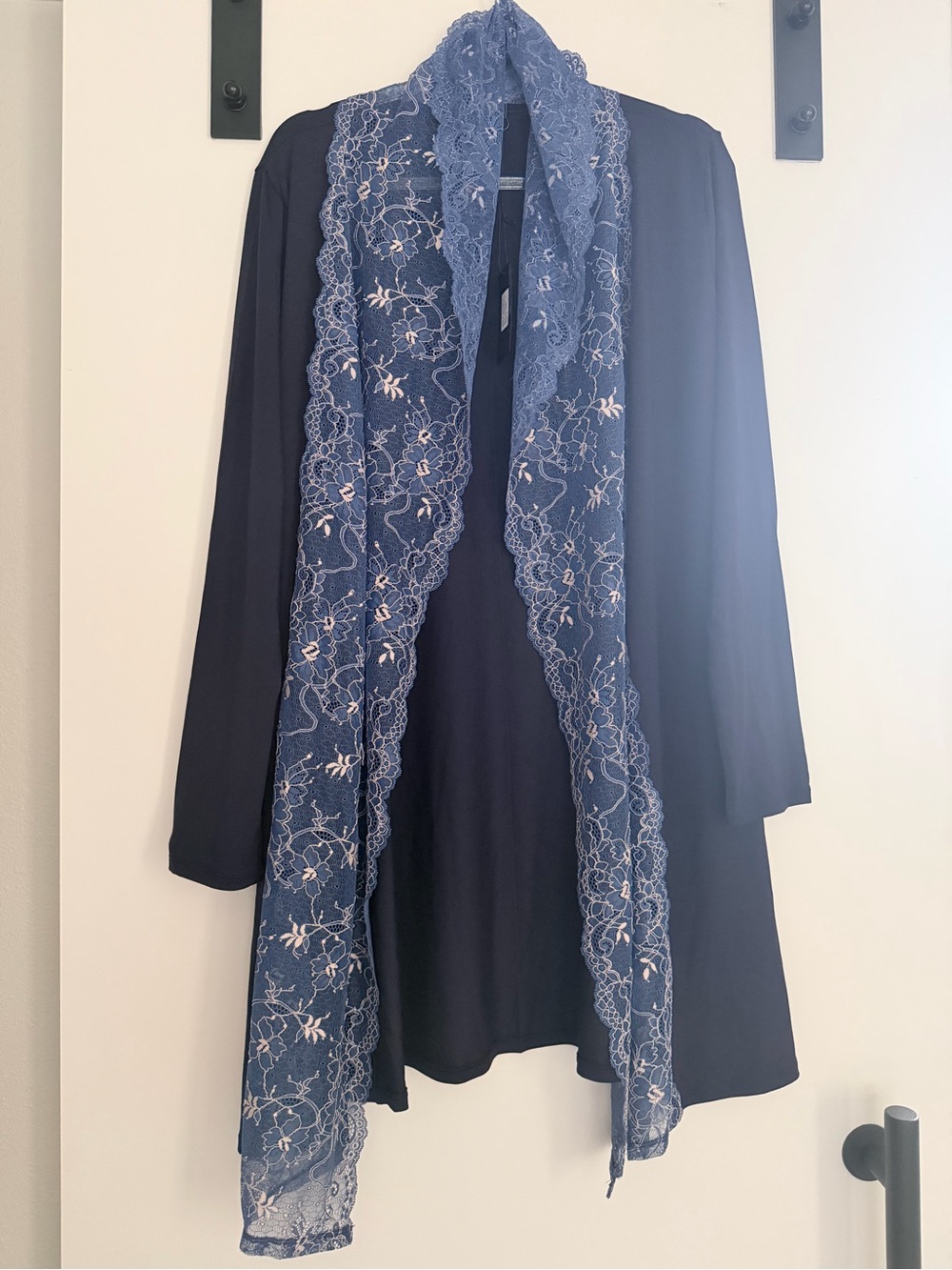 Samantha Chang Blue Kimono Robe (Deep Blue w/ Sueded Indigo)